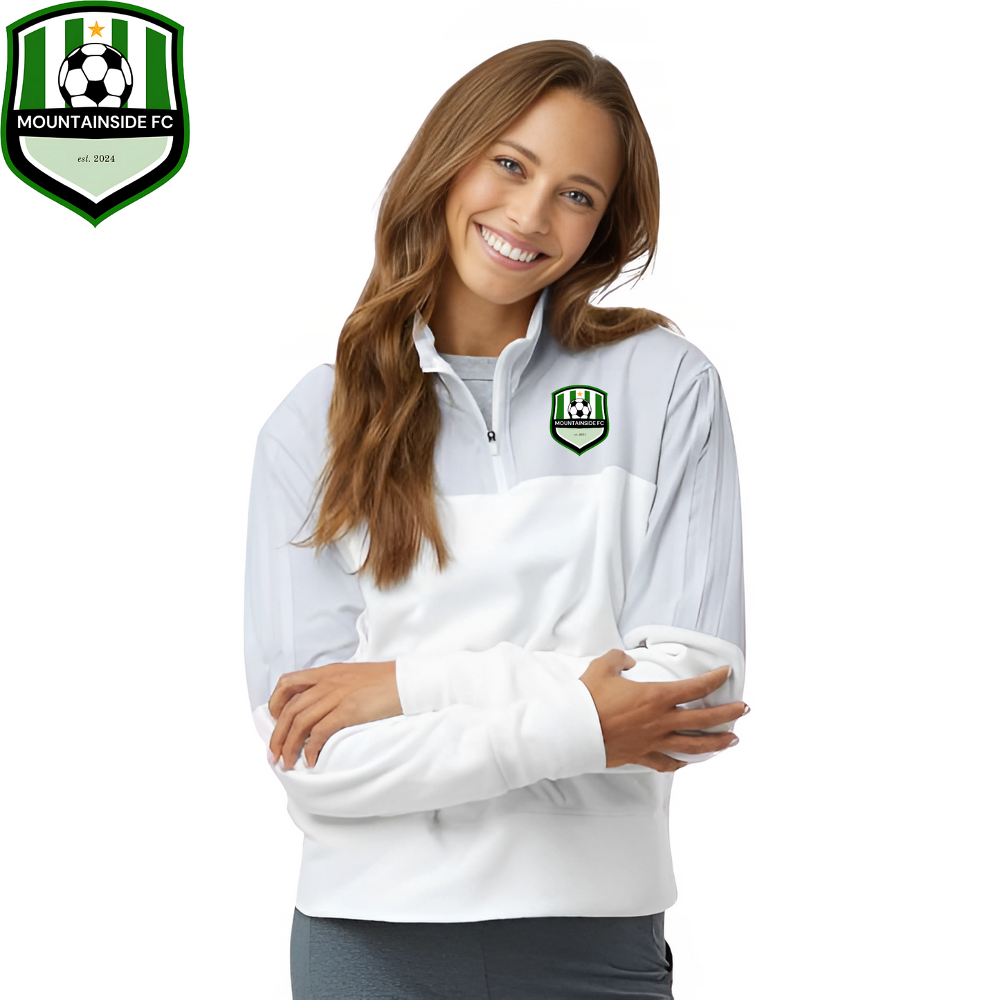 Adidas Women's Fleece Quarter-Zip Pullover w/ MFC Embroidery