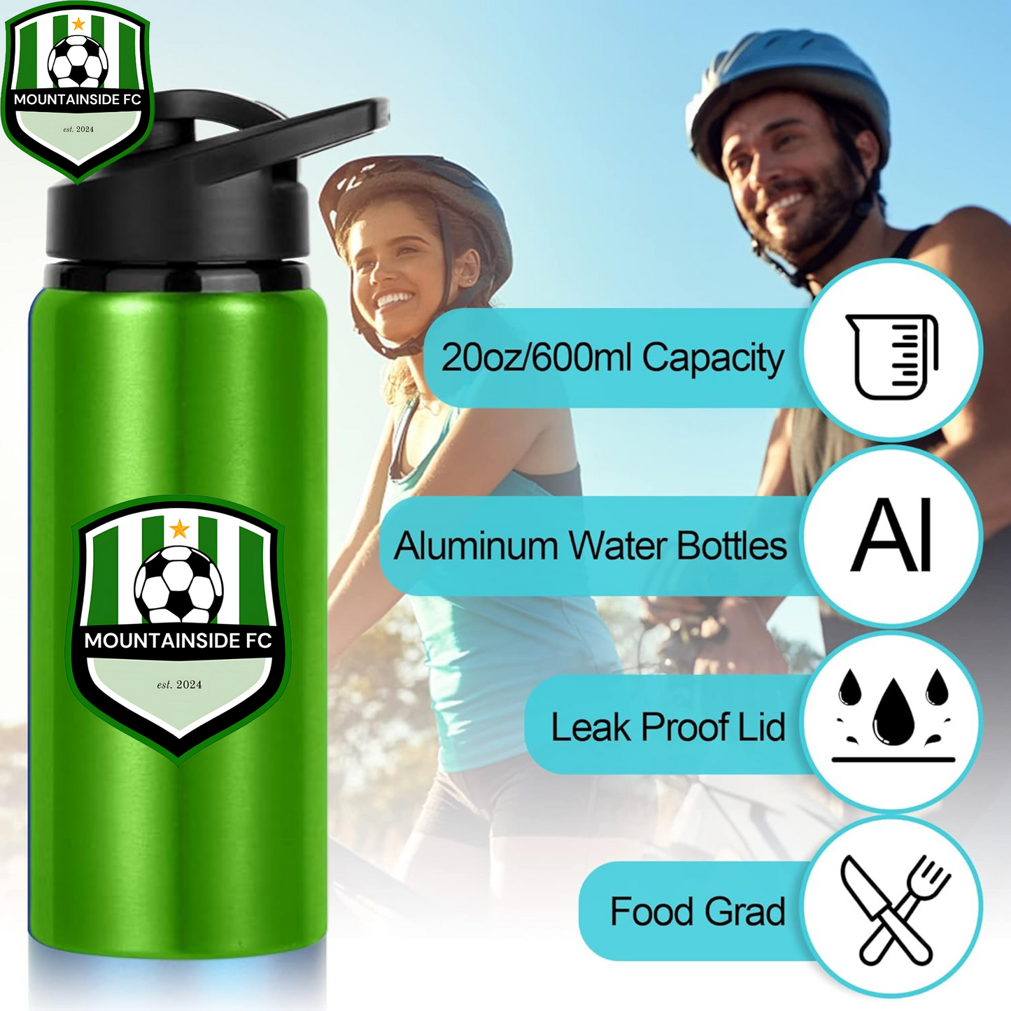 20oz Sports Aluminum Water Bottle