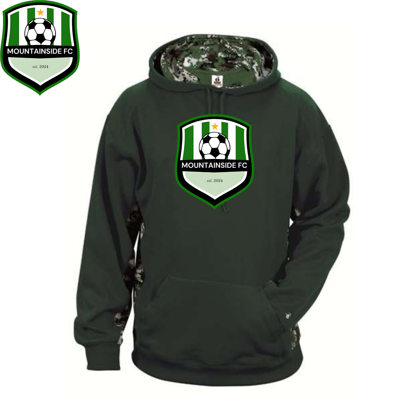 Youth Digital Camo Colorblock Performance Fleece Hooded Sweatshirt