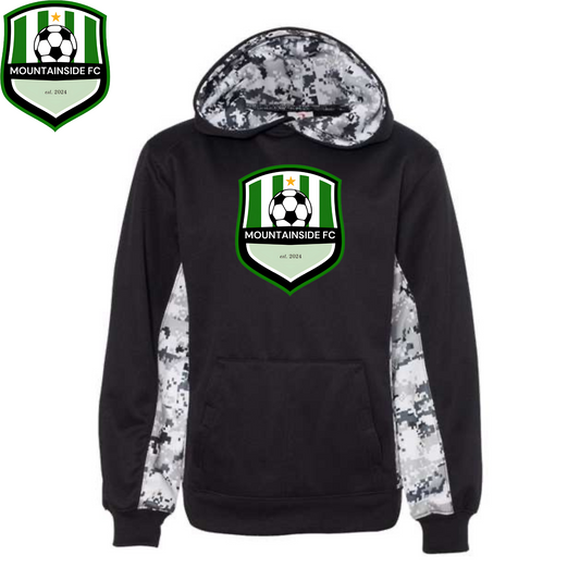 Youth Digital Camo Colorblock Performance Fleece Hooded Sweatshirt