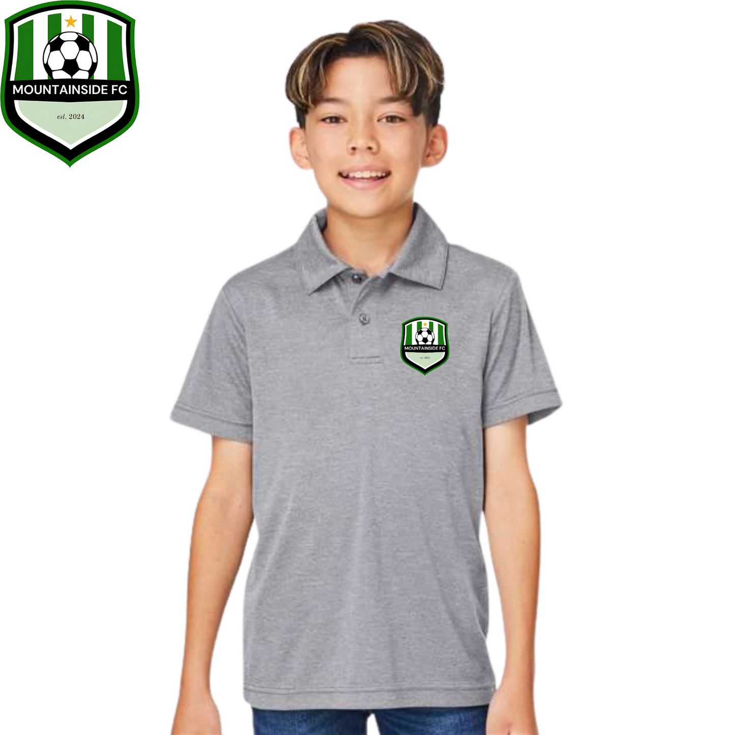 Youth Zone Sonic Heather Performance Polo w/ MFC Embroidery