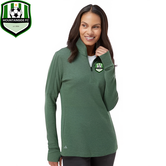 Adidas Women's 3-Stripes Quarter-Zip Sweater w/ MFC Embroidery